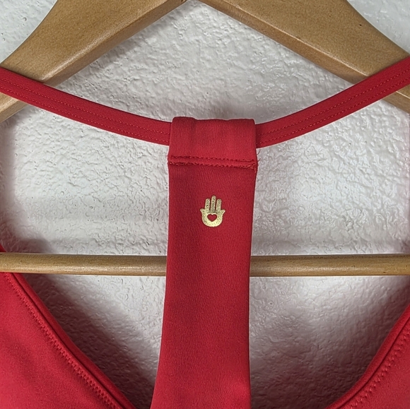 Spiritual Gangster sports bra with rouched front, red, size S - Picture 3 of 7